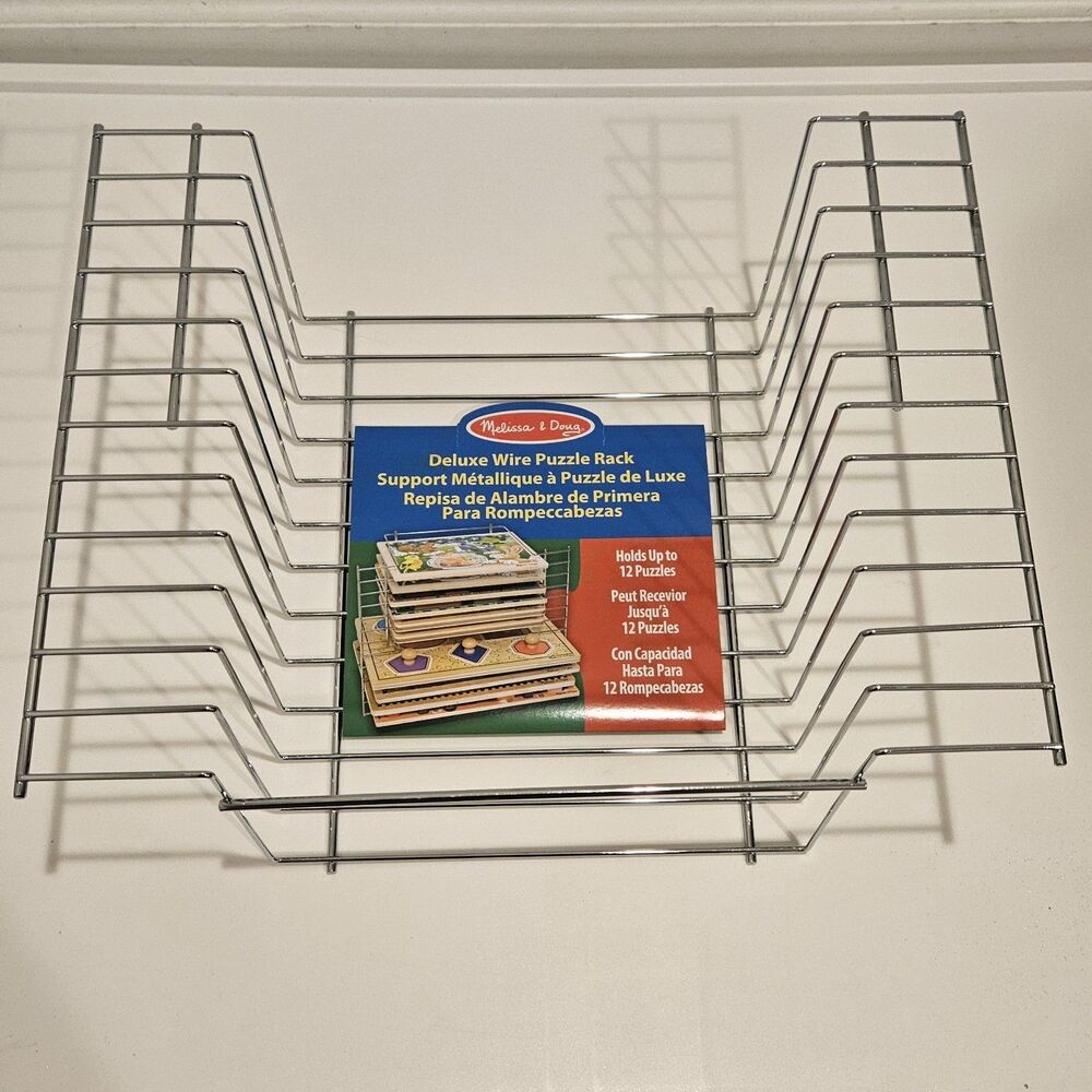 Melissa & Doug Metal Wire Multiple Puzzle Storage Rack Shelf Holder Storage
